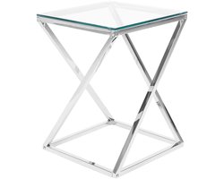 BELIANI BEVERLY - Bijzettafel - Zilver - Glas