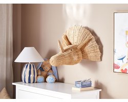 BELIANI BIOKO - Wanddecoratie - Lichthout - Rotan