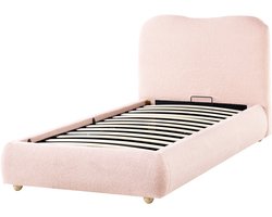 BELIANI BLAGNAC - Bed met opbergruimte - Roze - 90 x 200 cm - Bouclé