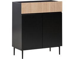 BELIANI BLYTHE - Sideboard 2-deurs - Zwart/Bruin - MDF