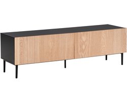 BELIANI BLYTHE - TV-meubel - Zwart/Bruin - MDF