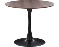 BELIANI BOCA - Ronde eettafel - Donkere houtkleur - 90 cm - MDF