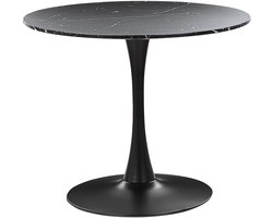 BELIANI BOCA - Ronde eettafel - Zwart marmer look - 90 cm - MDF
