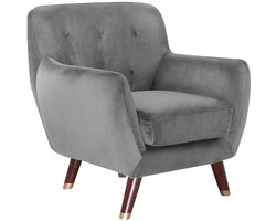 BELIANI BODO - Fauteuil - Grijs - Fluweel