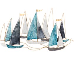 BELIANI BOHRIUM - Wanddecoratie - Blauw/Goud - Metaal