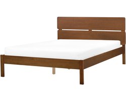 BELIANI BOISSET - Bed - Donkerbruin - 140 x 200 cm - Rubberhout
