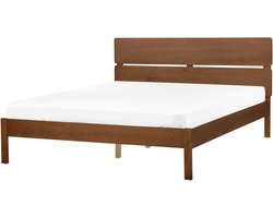BELIANI BOISSET - Bed - Donkerbruin - 160 x 200 cm - Rubberhout