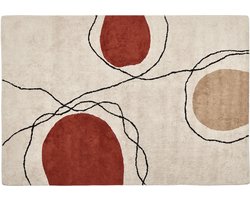 BELIANI BOLAT - Laagpolig vloerkleed - Beige - 140 x 200 cm - Katoen