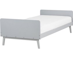 BELIANI BONNAC - Eenpersoonsbed - Grijs - 90 x 200 cm - Dennenhout