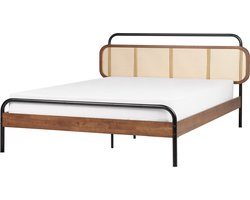 BELIANI BOUSSICOURT - Tweepersoonsbed - Bruin - 180 x 200 cm - Rubberhout
