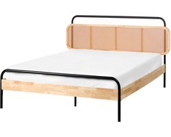 BELIANI BOUSSICOURT - Tweepersoonsbed - Lichtbruin - 140 x 200 cm - Rubberhout