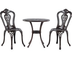 BELIANI BOVINO - Bistroset voor 2 - Donkerbruin - Aluminium