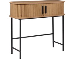 BELIANI BRADLEY - Sidetable - Lichthout/Zwart - MDF