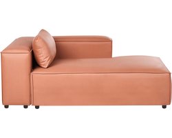 BELIANI BRANDE - Chaise longue - Goudbruin - Linkszijdig - Kunstleer