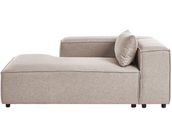 BELIANI BRANDE - Chaise longue - Lichtbruin - Rechtszijdig - Polyester