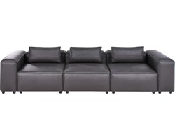 BELIANI BRANDE - Driezitsbank - Zwart - Kunstleer