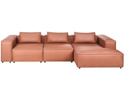 BELIANI BRANDE - Modulaire bank - Goudbruin - Linkszijdig - Kunstleer
