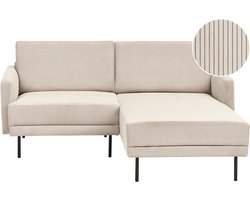 BELIANI BREDA - Hoekbank 2-zits - Beige - Linkszijdig - Corduroy