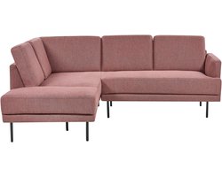 BELIANI BREDA - Hoekbank 4-zits - Oudroze - Rechtszijdig - Polyester