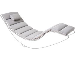 BELIANI BRESCIA PREMIUM - Ligstoel kussen - Lichtgrijs - Polyester