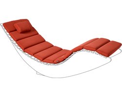 BELIANI BRESCIA PREMIUM - Ligstoel kussen - Rood - Polyester