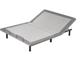BELIANI BRUNOY - Bedframe verstelbaar - Grijs - 140 x 200 cm - Polyester