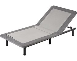 BELIANI BRUNOY - Bedframe verstelbaar - Grijs - 90 x 200 cm - Polyester