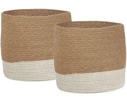 BELIANI BULANIK - Mand set van 2 - Beige/Wit - Jute