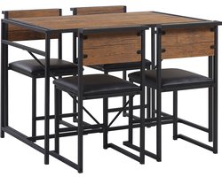 BELIANI BURTON - Eetkamerset - Donkere houtkleur - MDF