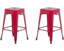 Beliani CABRILLO - Barkruk - Rood - Metaal