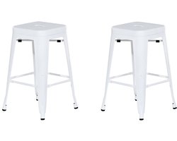 BELIANI CABRILLO M - Barkruk - Set van 2 - Wit - Staal