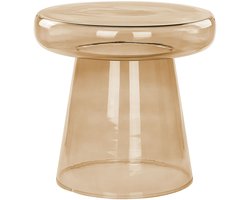 BELIANI CALDERA - Bijzettafel - Goudbruin - Glas