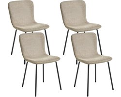 BELIANI CALDWELL - Eetkamerstoel set van 4 - Beige - Polyester