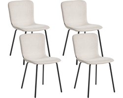 BELIANI CALDWELL - Eetkamerstoel set van 4 - Lichtbeige - Polyester