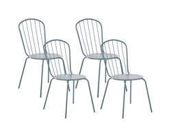 BELIANI CALVI - Tuinstoel set van 4 - Lichtblauw - Staal