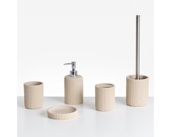 BELIANI CAMANA - Badkameraccessoireset - Lichtbeige - Polyresin