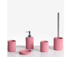 BELIANI CAMANA - Badkameraccessoireset - Roze - Polyresin