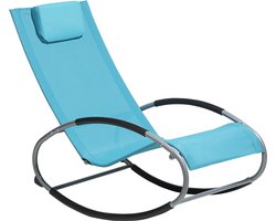 Beliani CAMPO - Strandstoel - Blauw - Staal