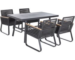 BELIANI CANETTO - Tuinset voor 4 - Zwart - Aluminium