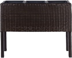 BELIANI CARAGANA - Hoge plantenbak - Donkerbruin - PE rotan