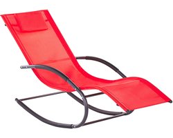 BELIANI CARANO II - Strandstoel - Rood - Staal