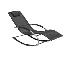 BELIANI CARANO - Strandstoel - Zwart - Staal