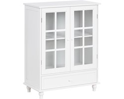 BELIANI CARLET - Glazen vitrinekast - Wit - MDF