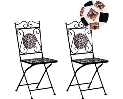 BELIANI CARPINO - Tuinstoel set van 2 - Zwart - Metaal