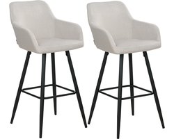 BELIANI CASMALIA - Barkruk set van 2 - Taupe - Fluweel