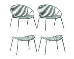 BELIANI CASPERIA - Set van 2 tuinstoelen - Groen - Synthetisch materiaal