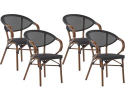 BELIANI CASPRI - Tuinstoel set van 4 - Donkergrijs - Aluminium