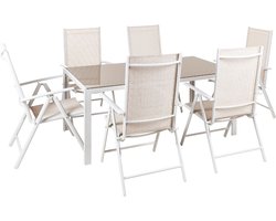 BELIANI CATANIA - Tuinset voor 6 - Beige - Aluminium