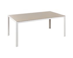 BELIANI CATANIA - Tuintafel - Beige - 160 x 90 cm - Veiligheidsglas