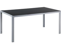 BELIANI CATANIA - Tuintafel - Zwart - 91 x 160 cm - Aluminium